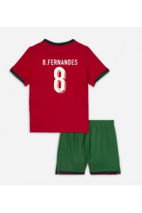 Fotbalové Dres Portugalsko Bruno Fernandes #8 Dětské Domácí Oblečení ME 2024 Krátký Rukáv (+ trenýrky)